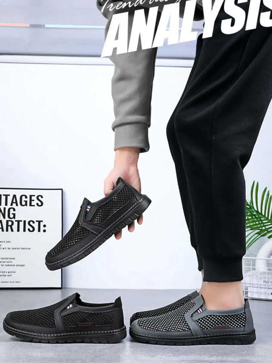 Tênis masculino multifacetado com buracos de ventilação, desodorizante sem cobrir os pés, tênis casuais, sapatos de grife