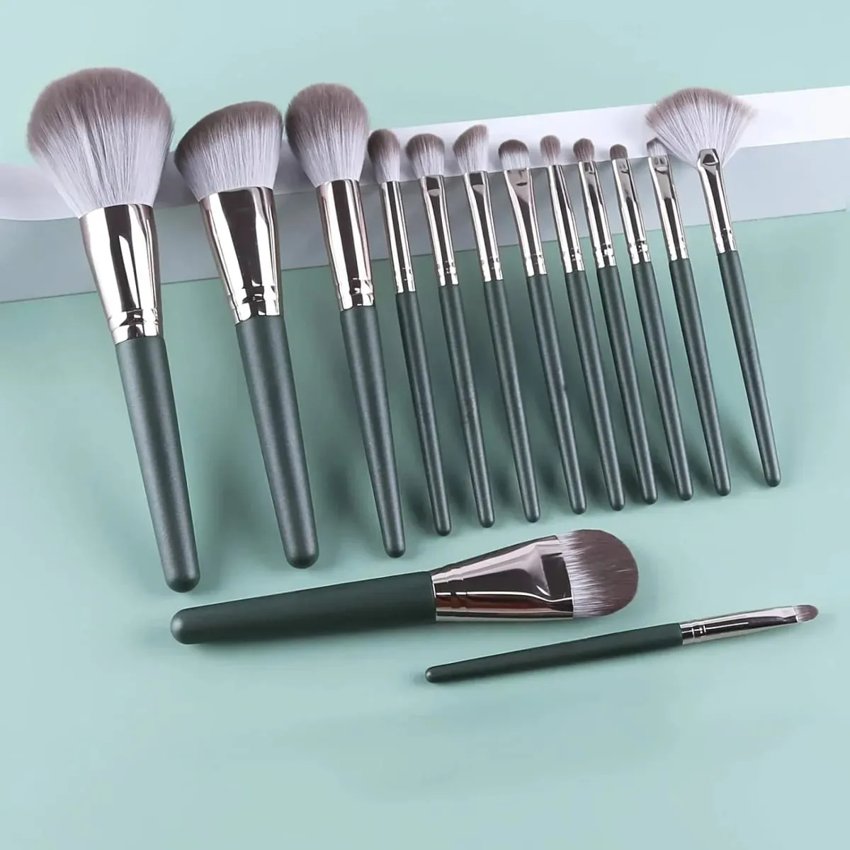 14 pçs pincéis de maquiagem conjunto macio macio pincéis cosméticos profissionais para fundação pó sombra mistura beleza completa