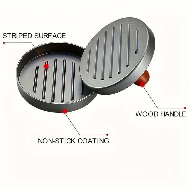 1PC Non-Stick Burger Press Patty Maker Metal Hamburger Mold for Beef Cheese Veggie Burger Making Suitable for BBQ Grill Cooking — image 7