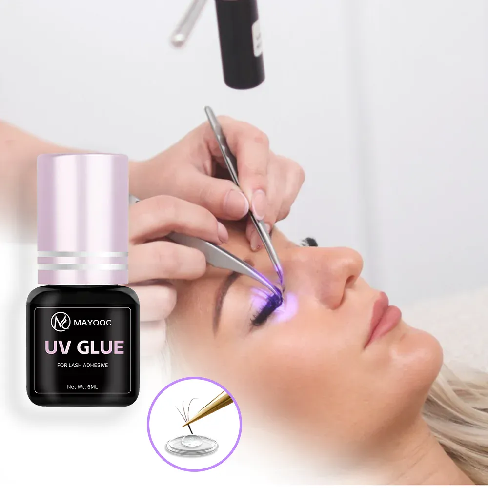 UV Eyelash Glue Adhesive Eyelash Extensions 0.1S Fast Drying Strong False Eye Lash Extension Glue Lasting Custom Logo