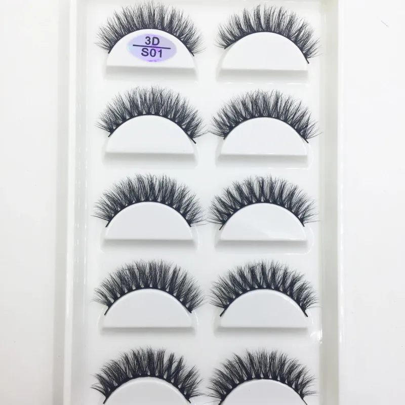 Natural 3d vison cílios postiços macios finos fofos cílios falsos maquiagem cílios beleza gato cilios 5 pares 15 estilos