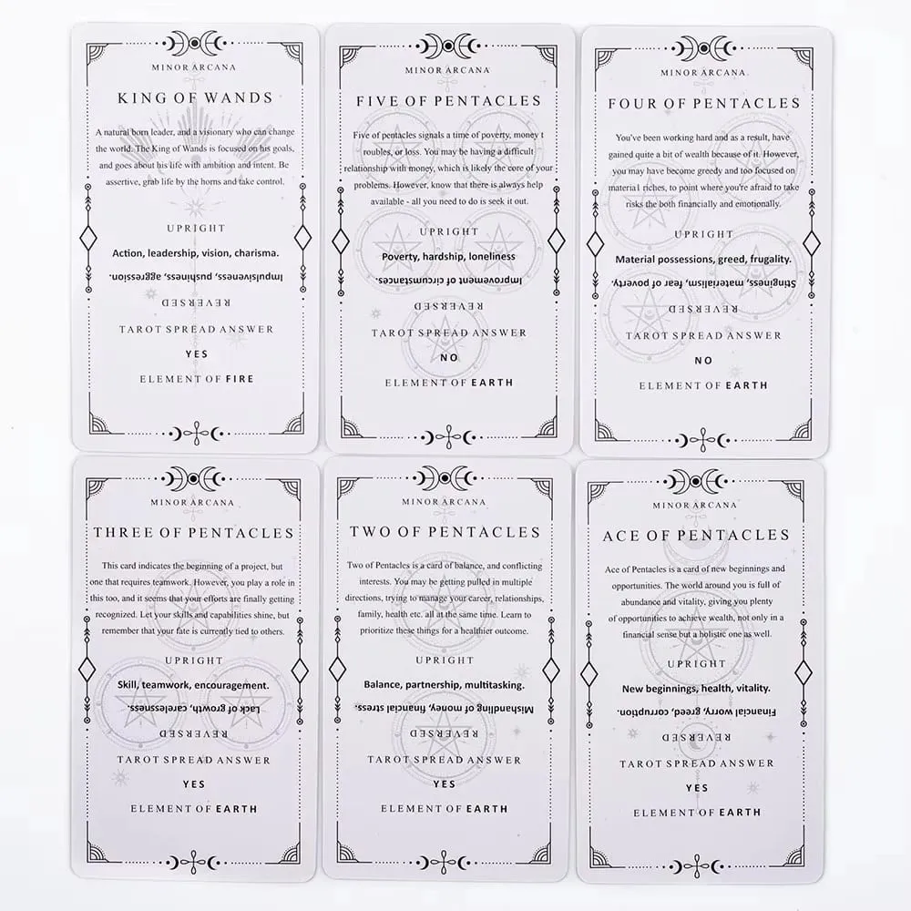 Baralho de aprendizagem de tarô, 81 cartas, versão em inglês, 10.4*6 cm, tabuleiro de adivinhação místico, jogos para iniciantes