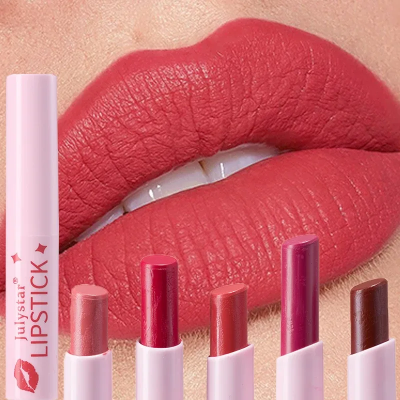 Brown Matte Velvet Lipstick for Makeup 8 Colors Waterproof Matte Contour Tint Lipstick Pen Long Lasting Sexy Pink Red Lip Glaze