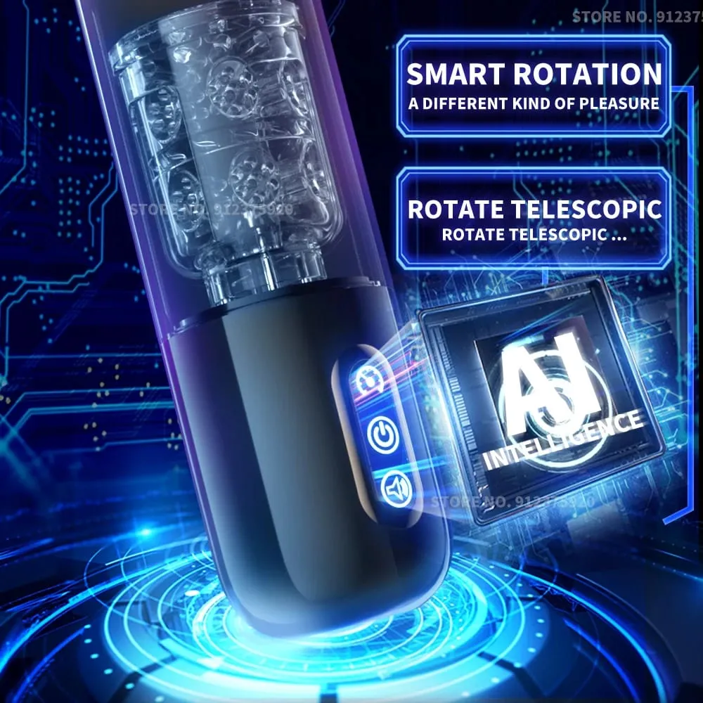 Masturbador masculino automático rotação telescópica sucção boquete pênis bomba bolso buceta brinquedos sexuais masturbação copo adulto para homem