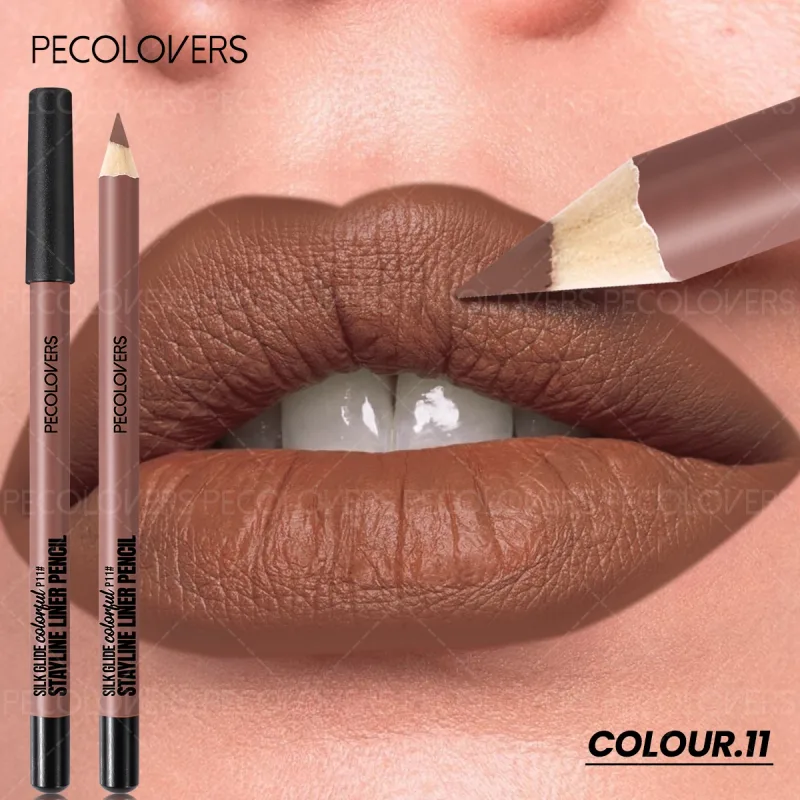 Delineador labial fosco, segundo contorno labial, lábios volumosos e charmosos, sem secagem, cosméticos labiais à prova d'água, adequados para iniciantes