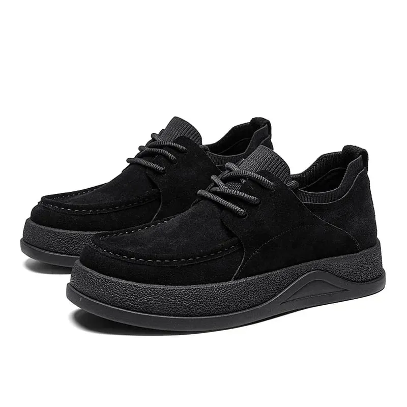 Outono dedo do pé largo primavera nova moda masculina versátil único botas curtas de couro macio botas masculinas zapatillas de deporte