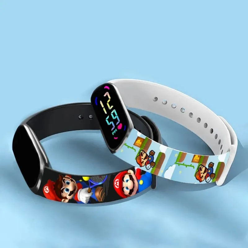 Relógio digital infantil com led, controle de toque, pulseira de silicone, à prova d'água, esportivo, para meninos e meninas, presente de aniversário