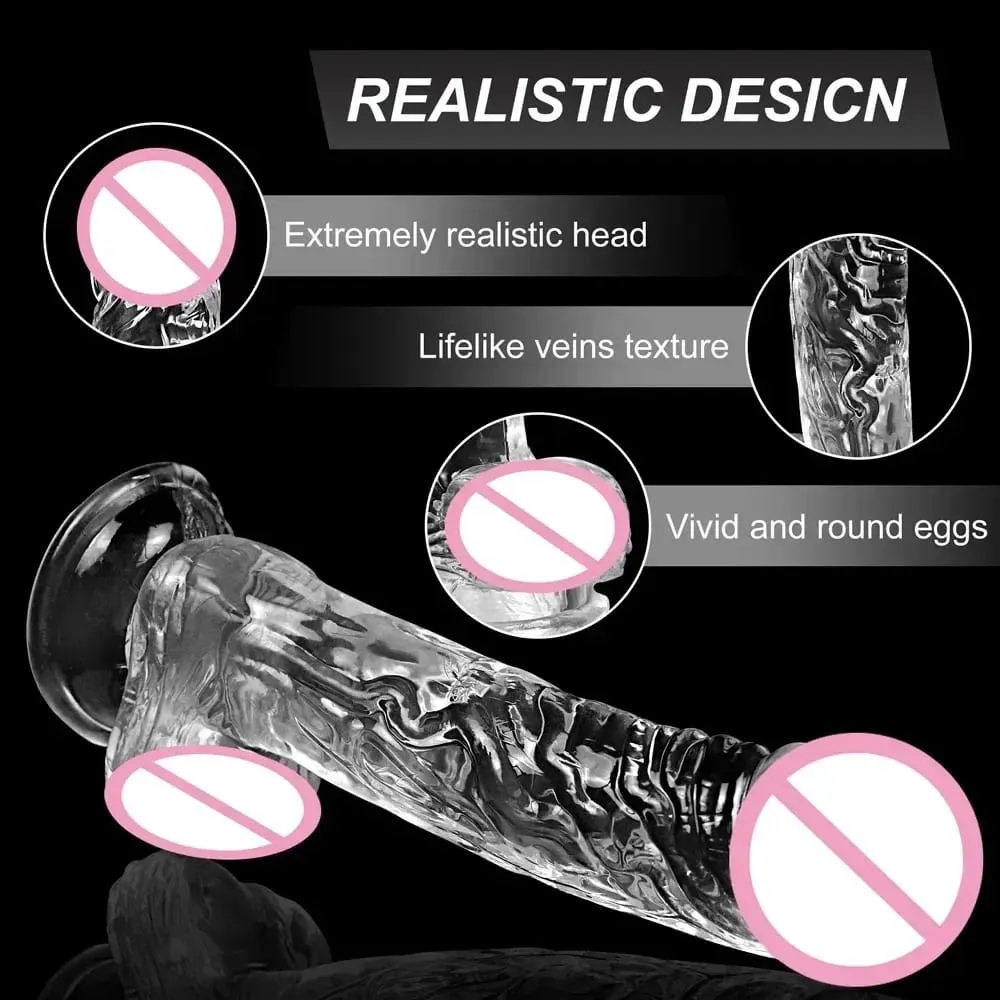 Transparente macio geléia vibrador realista falso pênis otário butt plug brinquedos sexuais para mulher homem vagina anal brinquedos sexuais