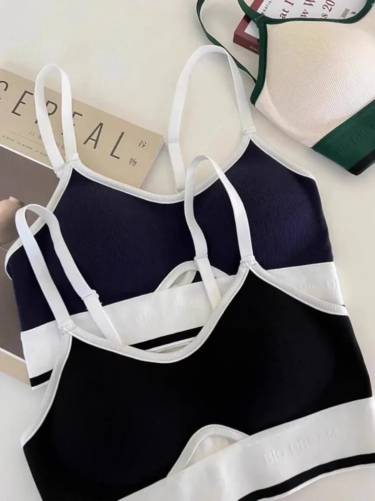 Seamless Sports Bralette Teens Wireless Anti-Sagging Thin Cup Small Chest Support Racerback Lightweight Bra Set lingerie — image 3