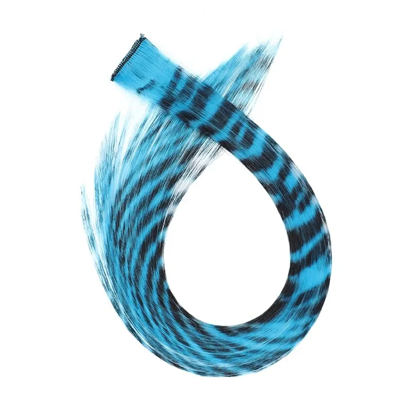 18 inch synthetic feather colored hair extensions with color integrated hair clips and wigs suitable for women's party outfits