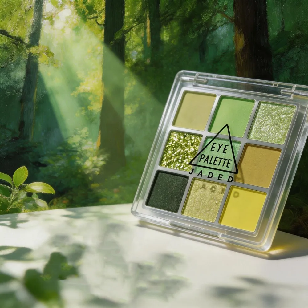 Paleta de sombras verde menta, 9 cores, fosca, brilhante, floresta, veludo, macio, misturável, natural, maquiagem diária para os olhos