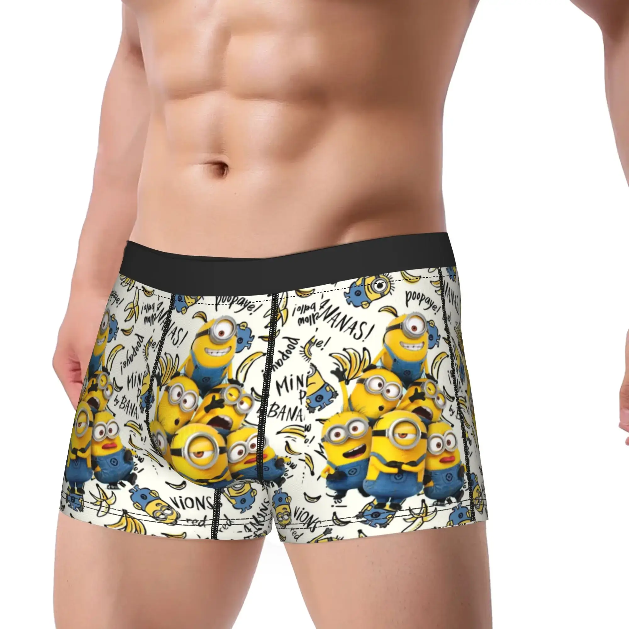 M-Minions Boxershorts 3D Pouch Underwear High Quality Customs Boxer Brief Comfortable Males Panties Plus Size