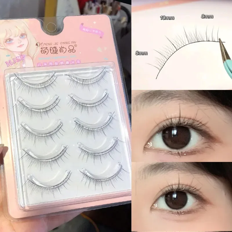 Cílios postiços naturais finos transparentes haste cílios manga cílios novato suprimentos cílios coreano vara maquiagem
