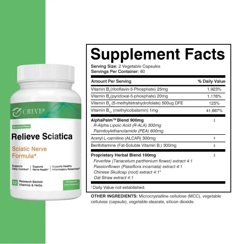 Sciatic Nerve Health Support - Improves Flexibility Strengthens Muscle and Endurance