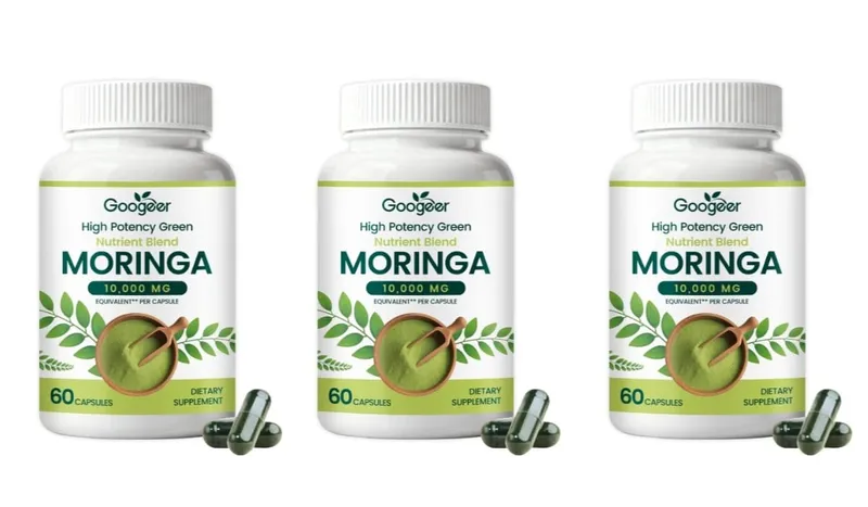Suplemento de Moringa Premium com Extrato de Folha Natural Fórmula de Nutrição Herbal para Suporte Diário ao Bem-Estar 60 Cápsulas