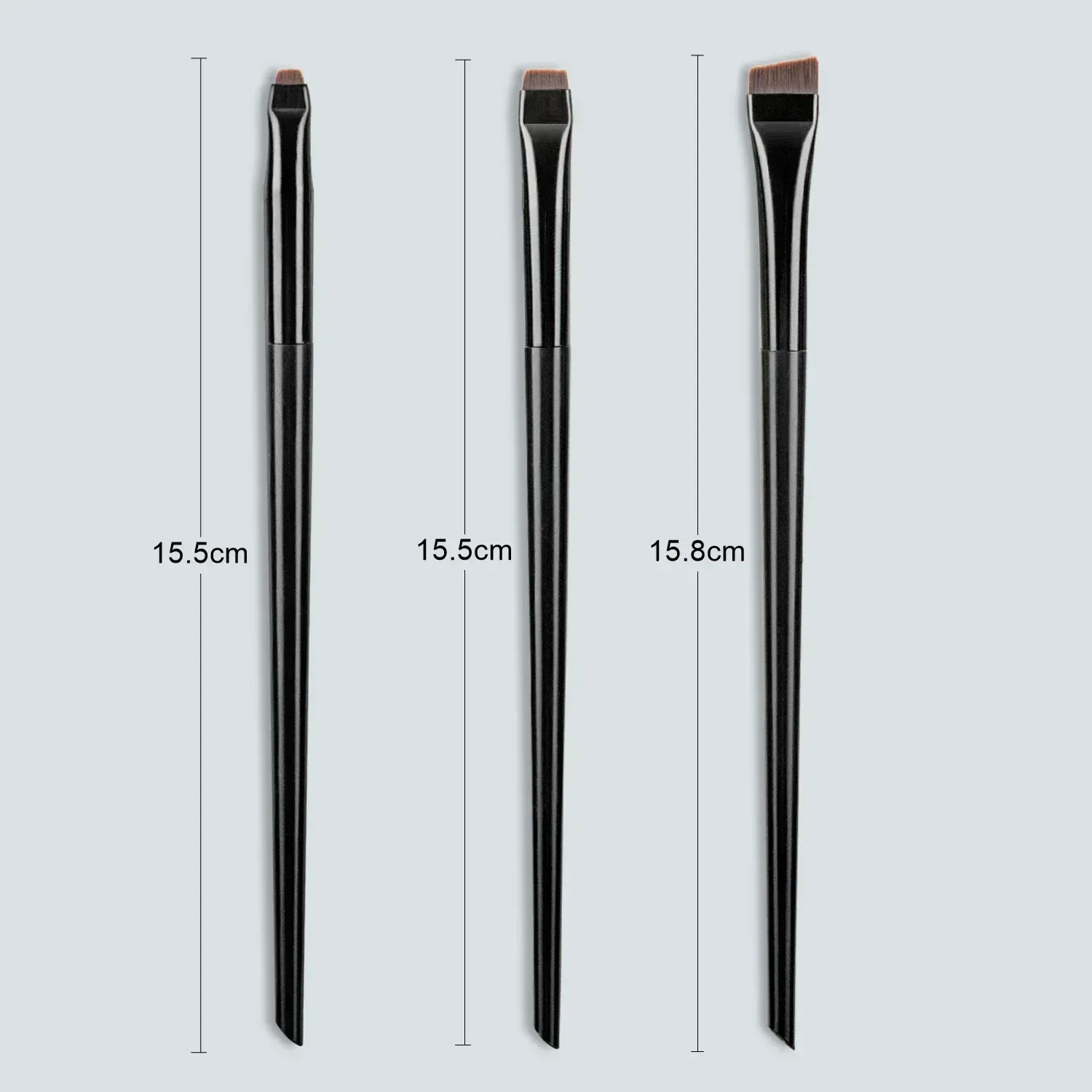 3 pçs/set Lâmina Pincel Delineador Pincel de Sobrancelha Portátil Plano Fino Delineador de Sobrancelha Contorno Pincéis de Maquiagem Cosméticos Ferramenta de Maquiagem de Beleza