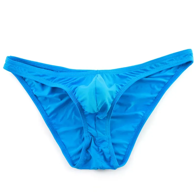 Wrinkle Large Size Male Briefs High Elastic Ice Silk Man Underwear Solid Color Youth Thin Section Comfortable Breathable Sexy