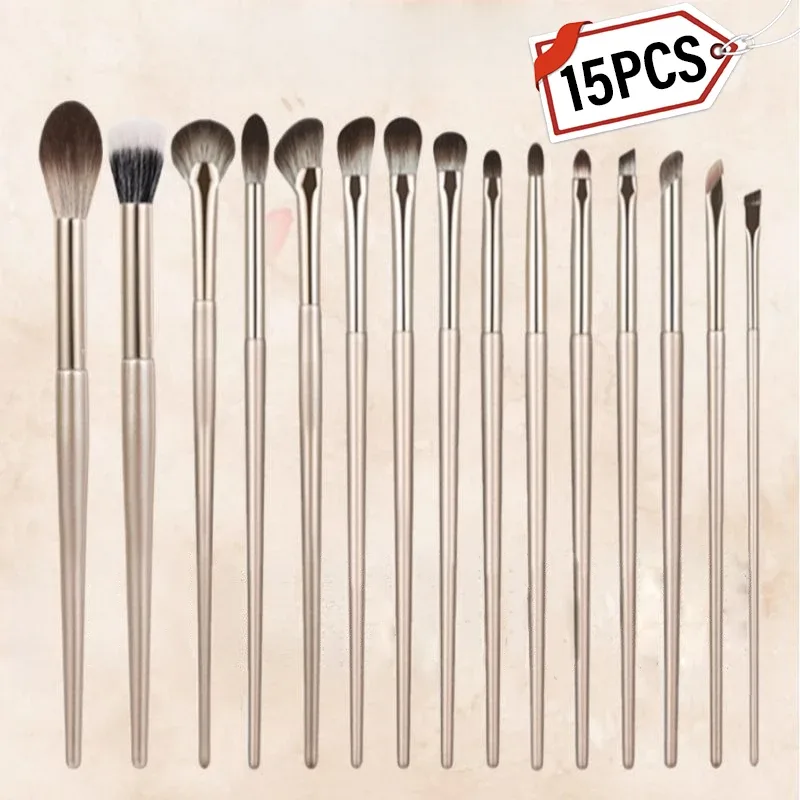 5/8/10/13/15 pçs pincéis de maquiagem profissional conjunto de ferramentas de ouro compõem kits de ferramentas de escova para sombra delineador pincéis cosméticos — image 11