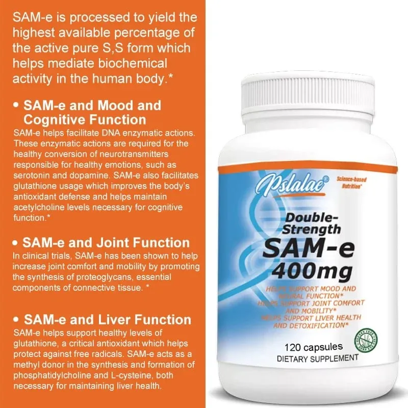 Sam-E 400 毫克關節補充品 - 支持關節健康 大腦功能 改善情緒 提高能量水平 緩解壓力