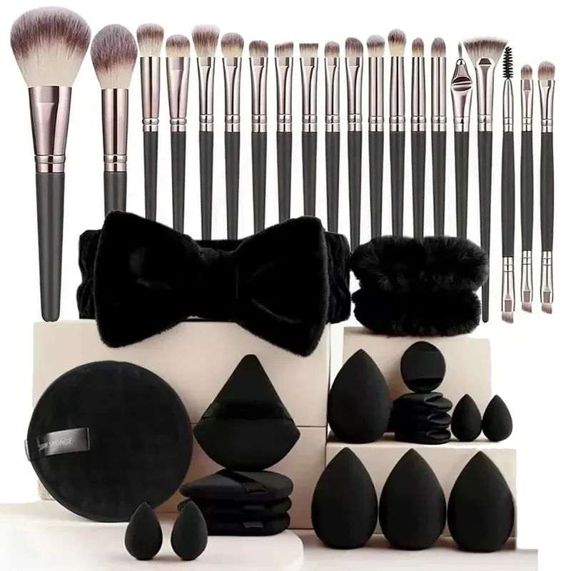 Conjunto de pincéis de maquiagem macios e fofos, base para sombra de olho, pó cosmético feminino, blush, mistura de beleza, ferramenta de beleza