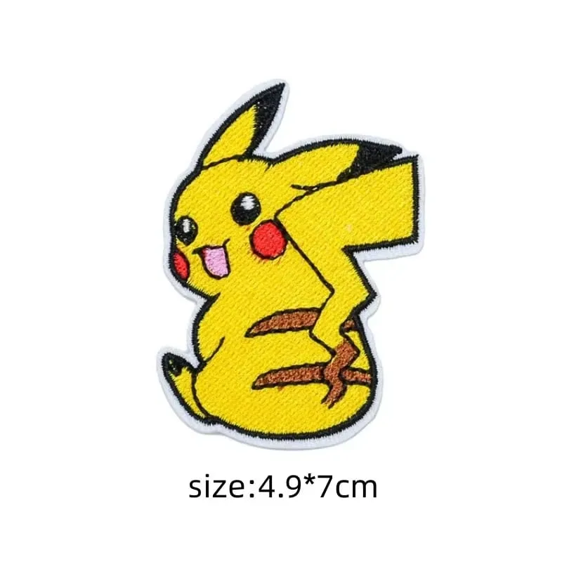 Cloth Patch Pikachu Clothes Stickers Sew on Embroidery Patches Applique Iron on Clothing Cartoon DIY Garment Decor