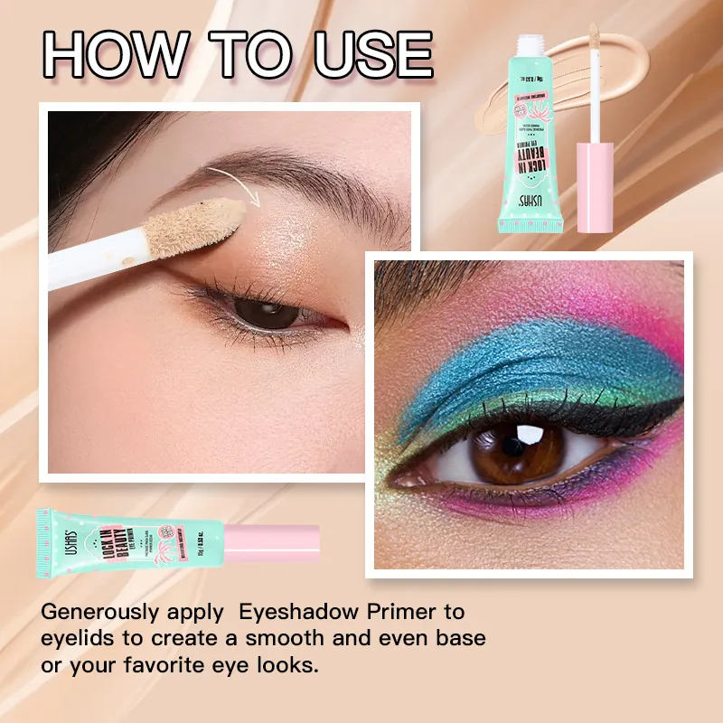 Lock In Beauty Eyeshadow Primer de longa duração à prova de manchas iluminar a cor dos olhos base suave primer de maquiagem para os olhos invisível