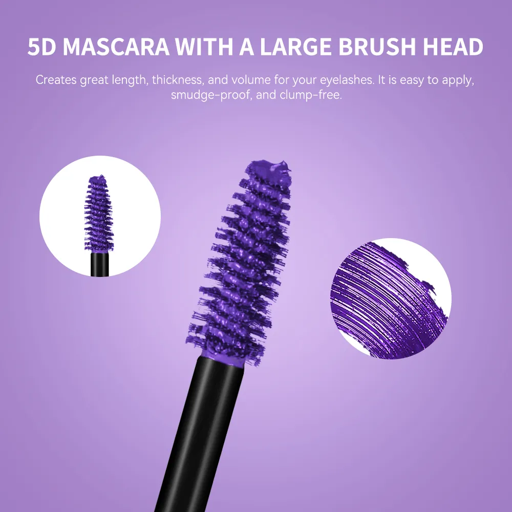 Rímel 5d à prova d'água, longa duração, volumizador, ondulação, alongamento, à prova de manchas, maquiagem colorida para os olhos, festa, festival, cosméticos