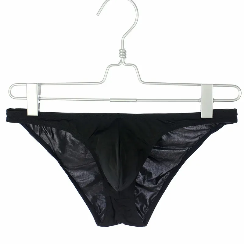 Wrinkle Large Size Male Briefs High Elastic Ice Silk Man Underwear Solid Color Youth Thin Section Comfortable Breathable Sexy