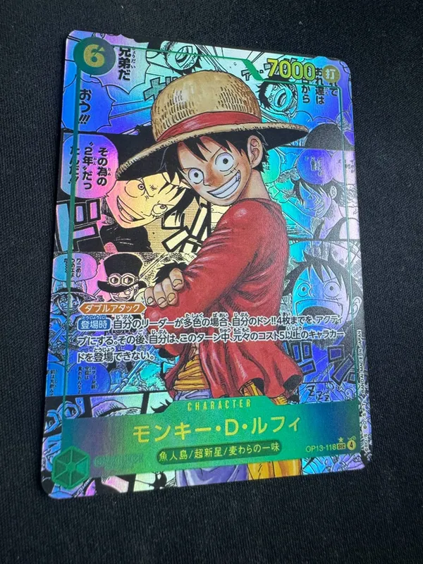 ONE PIECE Roronoa Zoro Monkey D. Luffy DIY Homemade Collection Card English Japanese Version Toys Christmas Birthday Gift