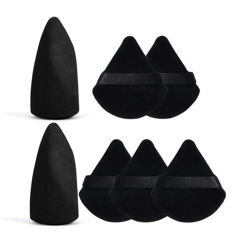 Conjunto de esponja de maquiagem profissional, 7 peças, aplicadores de mistura multifacetados, ferramentas faciais suaves para a pele