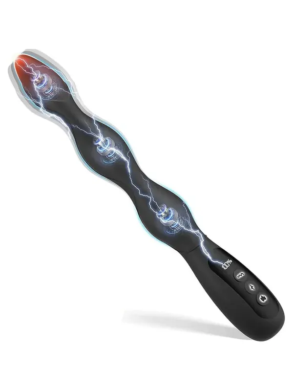 Plugue anal choque elétrico massageador de próstata aquecimento inteligente butt plug feminino masturbador anal grânulo brinquedos sexuais eróticos para casal