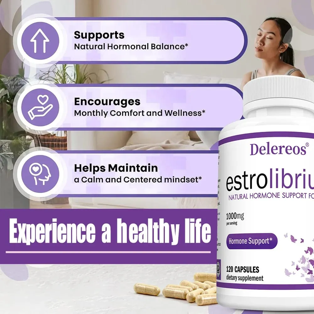 1000 mg de suporte hormonal - suplementos à menopausa para mulheres - apoia o equilíbrio hormonal natural, conforto e bem-estar mensal