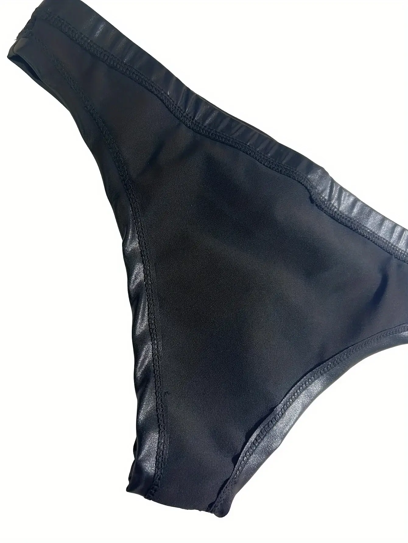 1Pc men's PU leather triangle underwear, sexy triangle underwear, boxing fitness, suitable for costume parties, sweet gift 3256809313293784