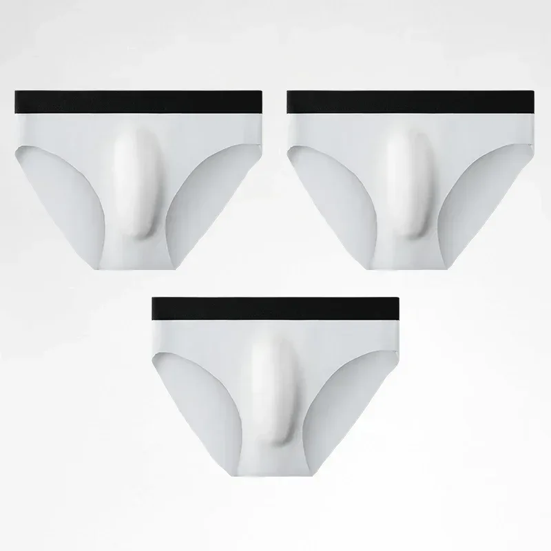 Cuecas com textura de seda gelada 3PC, super frescas na pele no verão, aproveite o toque sedoso