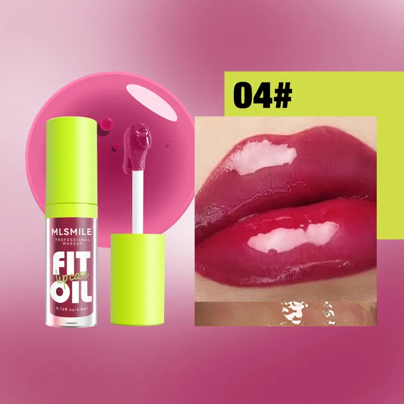 Óleo brilhante para cuidados com os lábios, 8 tons disponíveis, hidrata e suaviza os lábios, criando uma aparência labial rechonchuda e orvalhada, confortável para usar o dia todo