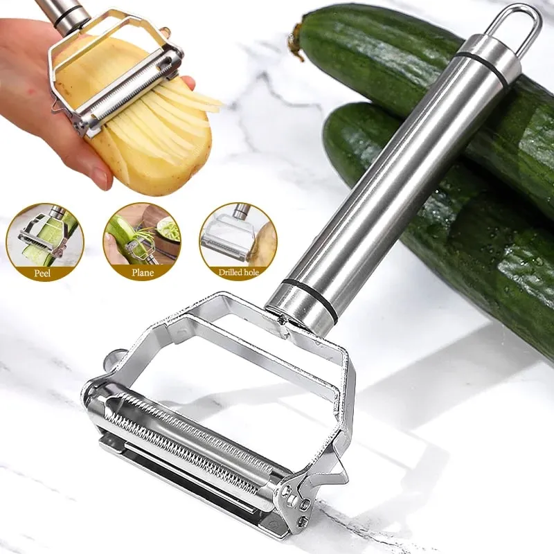 2/4 em 1 descascador rotativo multifuncional vegetal frutas descascador de batata descascador de aço inoxidável artigo de cozinha em casa durável