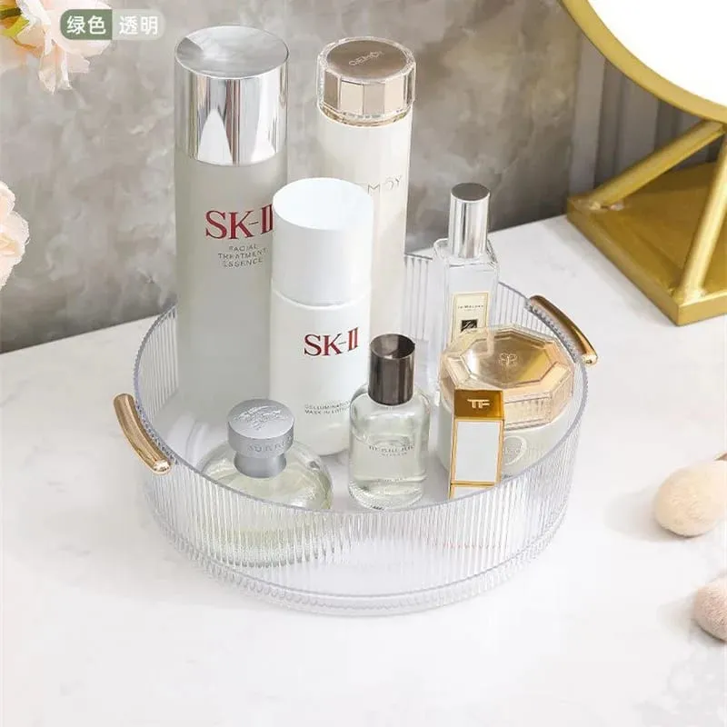 360° Rotating Transparent Acrylic Makeup Organizer Cosmetic Tools Storage Box Makeup Brushes Organizer Storage Baskets Organizer