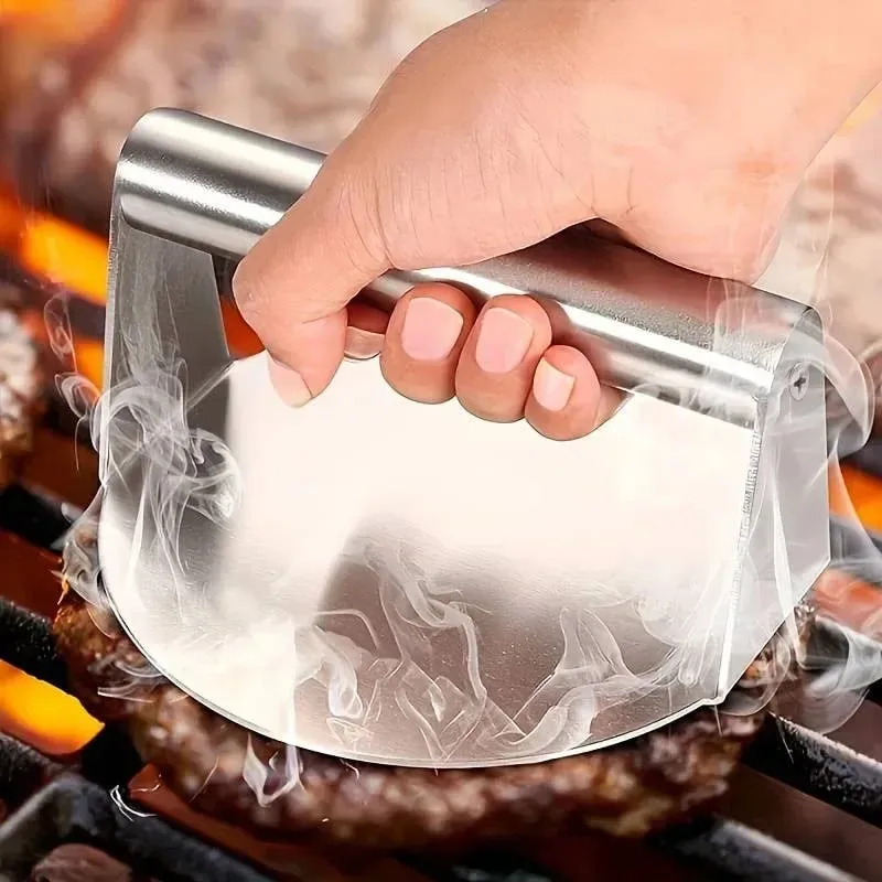 Nova prensa de hambúrguer Smash em aço inoxidável | Fabricante de patty resistente e molde smasher para cozinha de grelhar churrasco (antiaderente) — image 4