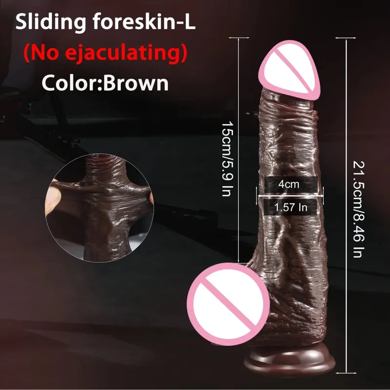 2 em 1 vibrador super realista pênis deslizante prepúcio ejaculação pau grande penetração anal masturbação feminina sexy brinquedos sexuais adultos