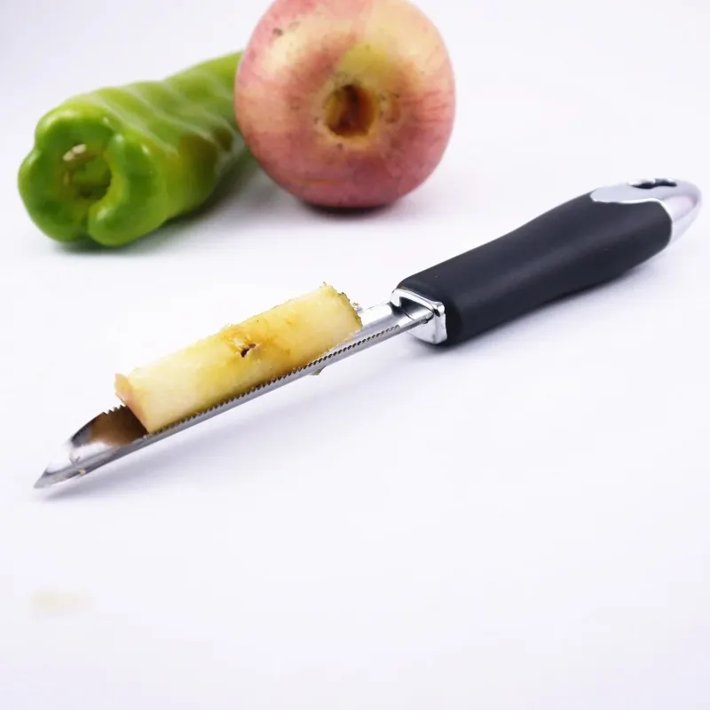Extrator de núcleo de pimentão casa portátil aço inoxidável abobrinha abobrinha pepino corers gadgets cozinha especial com borda serrilhada