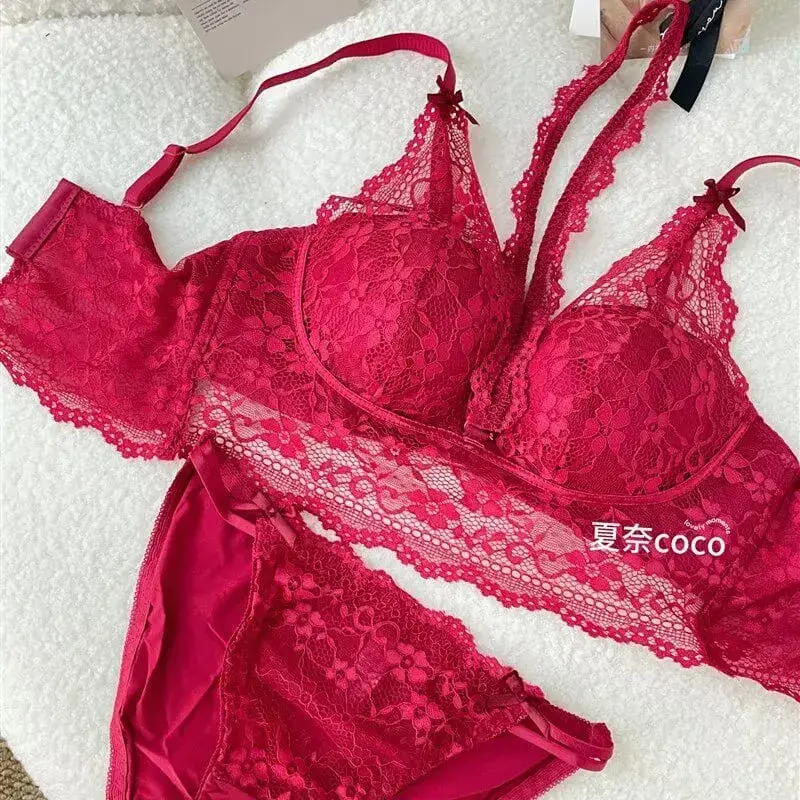 Renda francesa alça larga grosso superior camada de renda interna sem sutiã conjunto petite feminino pequeno busto conforto lingerie conjunto 32-38 s-xl
