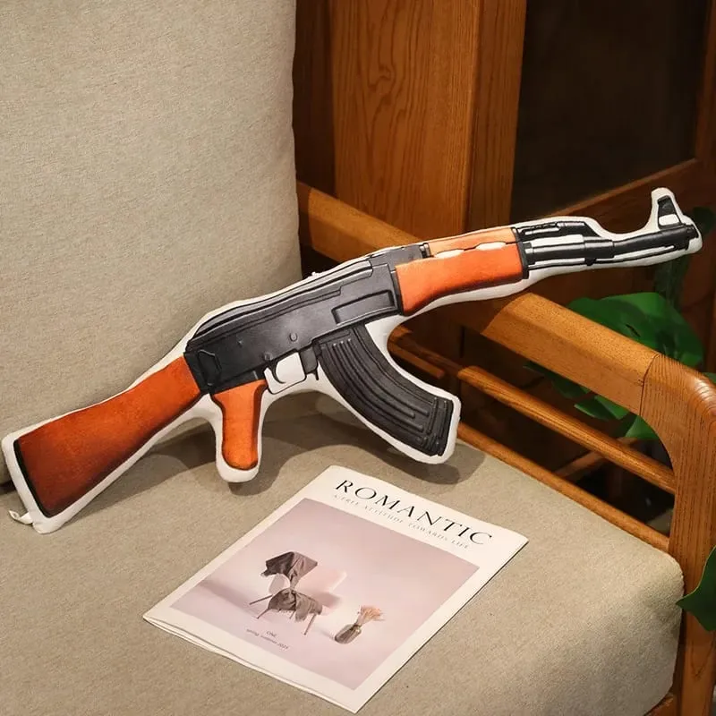 Super legal realista recheado impresso arma de fogo brinquedos de pelúcia macio engraçado lifeiliek rifle sniper rifle brinquedos adereços de jogo para meninos