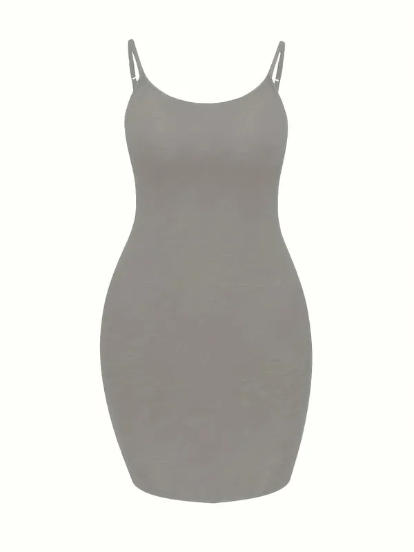 Plus Size Azul Royal Ajustável Alça Spaghetti Bodycon Mini Vestido Cami
