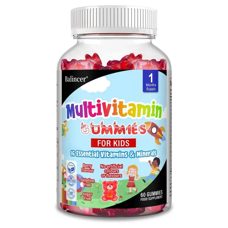 Gomas multivitamínicas infantis - 16 vitaminas e minerais essenciais - apoiam o crescimento e o desenvolvimento saudáveis