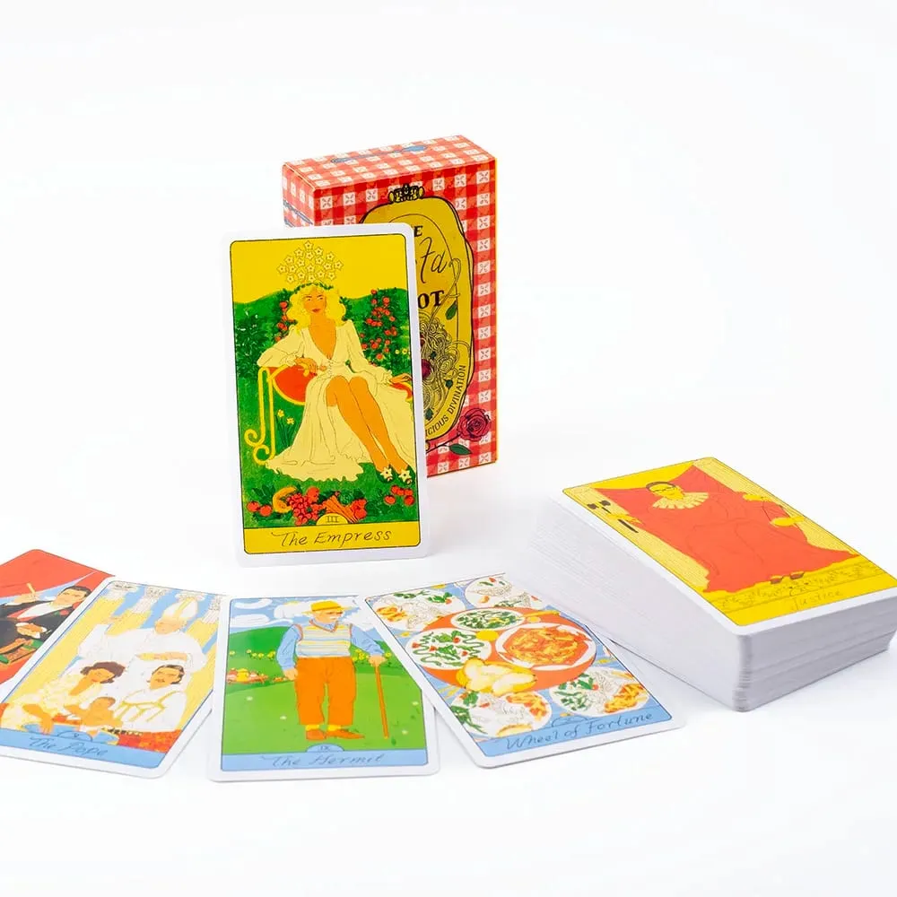 Pasta Tarot Jogo de tabuleiro com 78 cartas 10,3x6cm Adivinhação deliciosa Responda às suas perguntas e manifeste os desejos mais suculentos