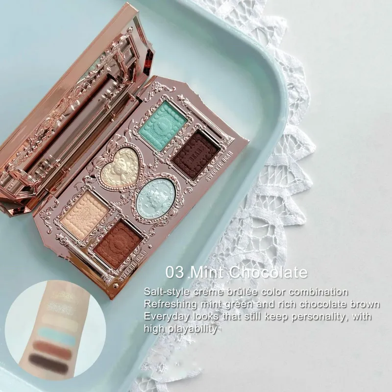 Flor sabe conjunto de maquiagem multicolorido sombra blush brilho labial verão edição limitada coleção verde menta maquiagem de longa duração