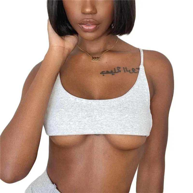 Lamuusaa y2k tops femininos roupas sexy cor sólida alça espaguete sem mangas sem costas colete com nervuras básico camisetas verão streetwear — image 3