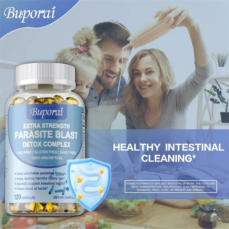 Complexo Parasite Blast Detox - Apoia a saúde intestinal Elimina parasitas Promove o metabolismo e aumenta a imunidade