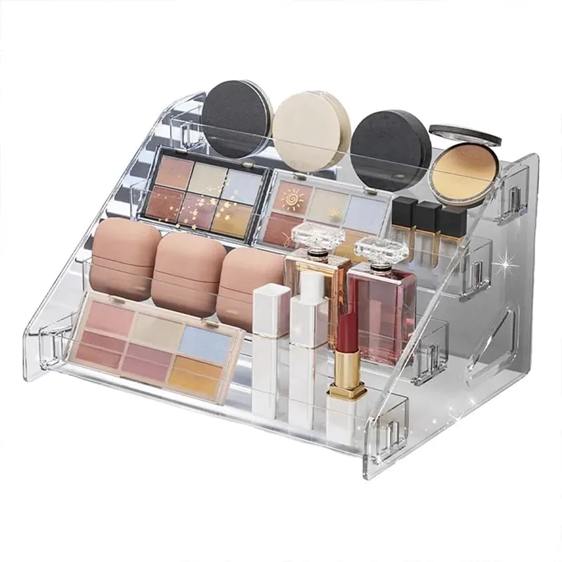 Transparent Cosmetic Organizer Display Case Multi-Layer Makeup Brushes Lipsticks Jewelry Hairpin Storage Rack Desktop Holder