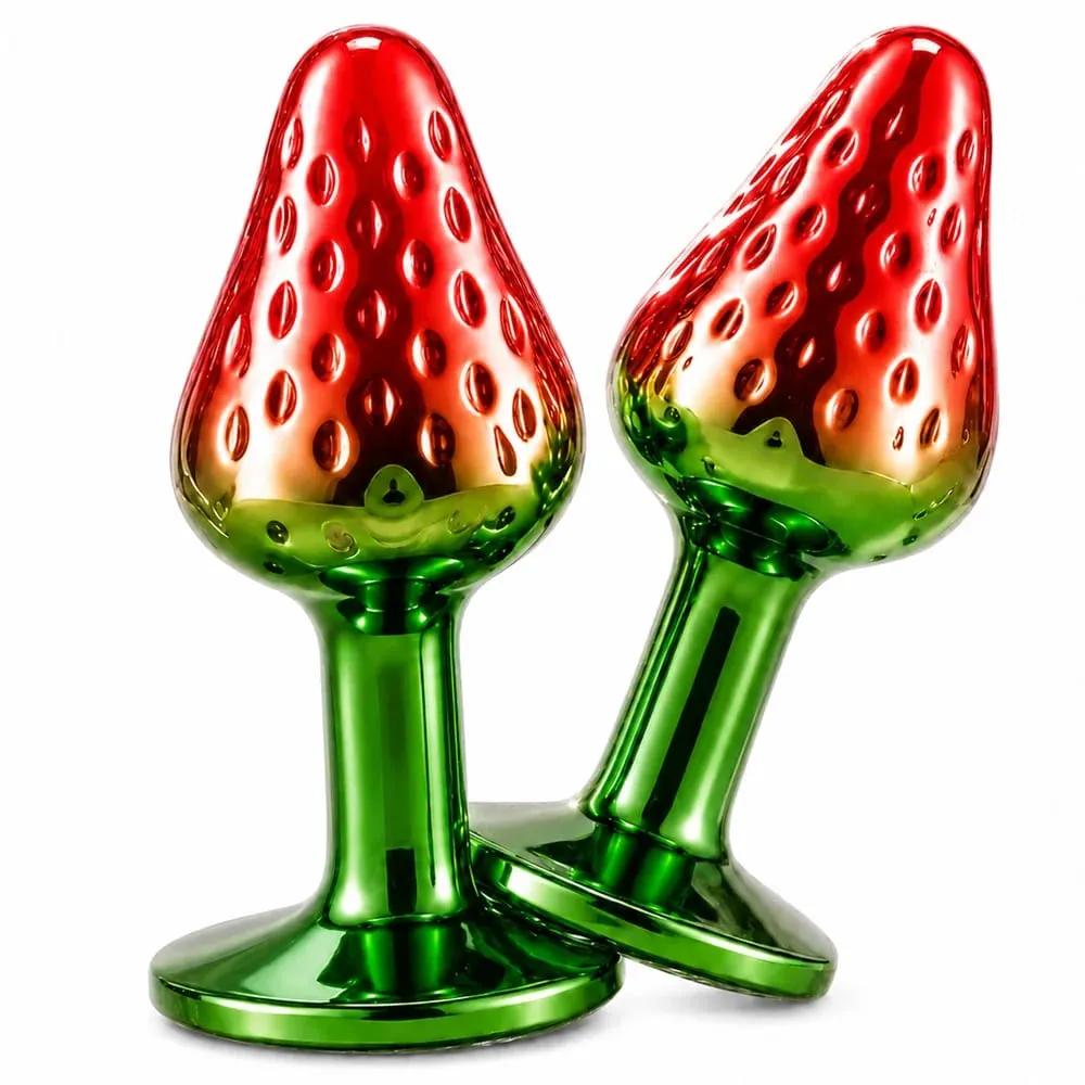 Morango metal contas anal butt plug conjunto pequeno médio grande wearable anal plug jóias brinquedo sexo anal para homem mulher